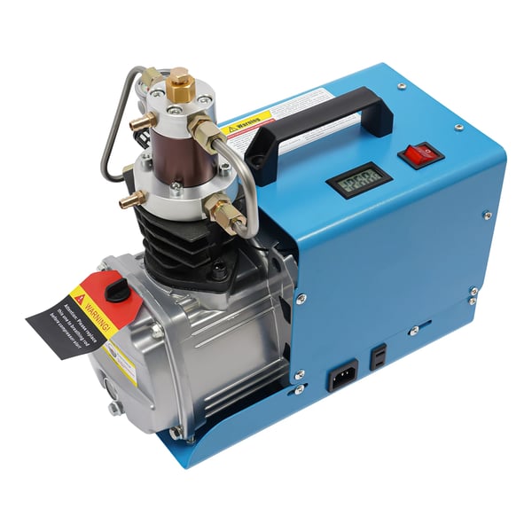 Bærbar luftkompressor - Elektrisk højtrykspumpe - 300 bar - 220 V - 1,8 kW - 100 l/min - 2-trins kompression - Olie-vand-separator & manometer