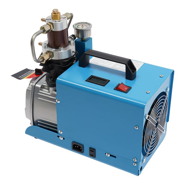 Bærbar luftkompressor - Elektrisk højtrykspumpe - 300 bar - 220 V - 1,8 kW - 100 l/min - 2-trins kompression - Olie-vand-separator & manometer