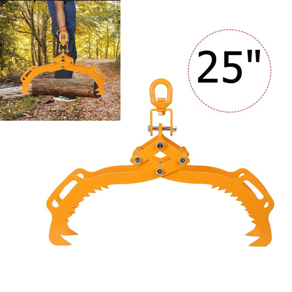 Puunrunkojen nostopihdit/Tukkipihti - QZQ-ZBYZBY-001 - Kantavuus 1500 kg - Hiiliteräs - Pituus 63,5 cm - Liukuestekahva - Vetoon ja nostoon