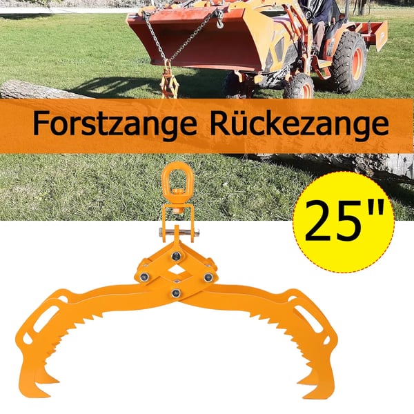 Puunrunkojen nostopihdit/Tukkipihti - QZQ-ZBYZBY-001 - Kantavuus 1500 kg - Hiiliteräs - Pituus 63,5 cm - Liukuestekahva - Vetoon ja nostoon