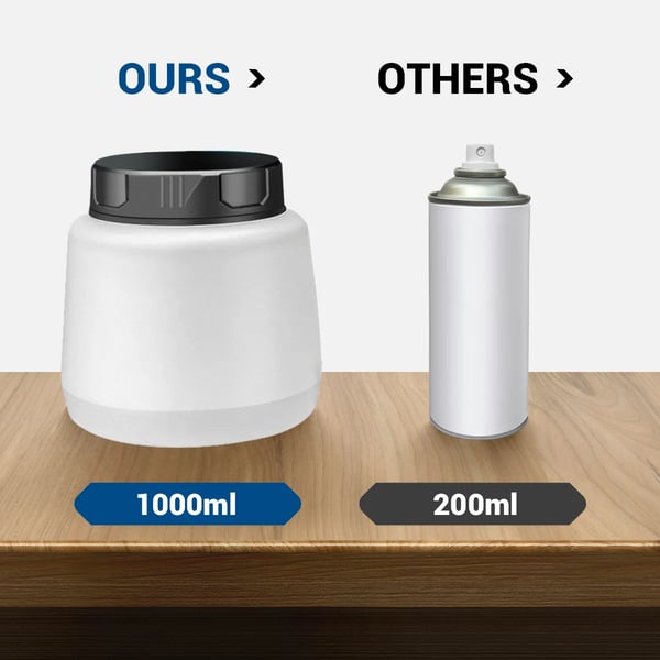 Maaliruisku - Langaton HVLP ruiskupistooli 18V - Mukana 1 akku - Säiliö 1000 ml - Suutin 1,8 mm - Kierrosnopeus 35 000/min - Oranssi