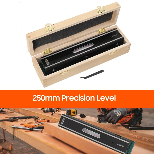 Præcisionslibelle - SPY-WWHTJ-005 - Længde 250 mm - Nøjagtighed 0,02 mm - Mekanisk vaterpas - Til metalbearbejdning