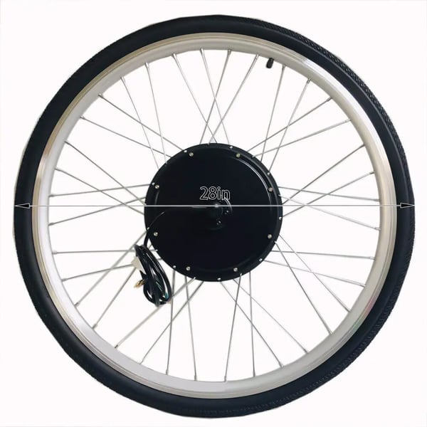 Elcykel konverteringssæt - Baghjul 71 cm - 48V 1000W navmotor - LCD-display - PAS-sensor - Lysegrå