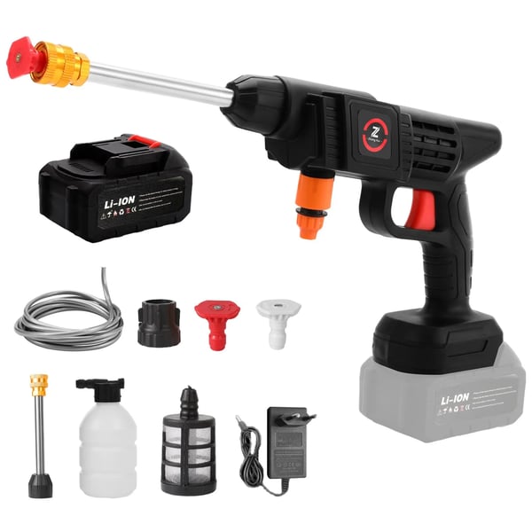 Högtryckstvätt 200W 50 bar, trådlös spraypistol, guld, för Makita 18V-batteri, inkl. 10-cells batteri