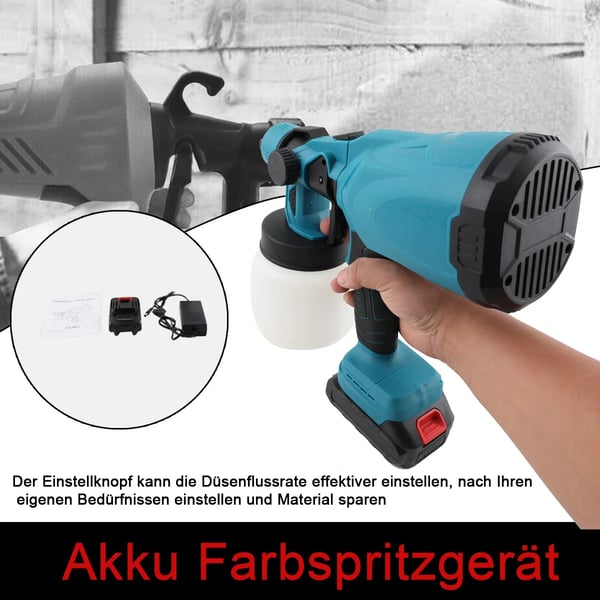 Sprøjtepistol - Trådløs elektrisk malersprøjte - 800 ml beholder - Kompatibel med 18V batteri - Til bil og møbler