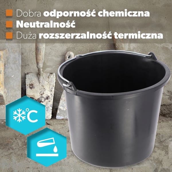 Byggespand - Plastspand - Rund - Med Håndtag - 5 L