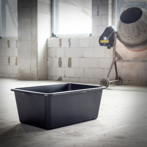 Byggekar - Mørtelbalje - Kapacitet 90 L - Robust Plast - Rektangulær - Til Beton & Mørtel
