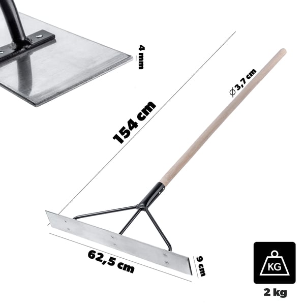 Skrapelist-sæt - Reservestrimler 625×90 mm - Til betonrende og udløbskappe