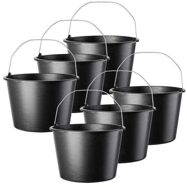 Plasthinkar - Bygghink 20 l - Set med 6 - För Bygg och Renovering - Tålig Plast