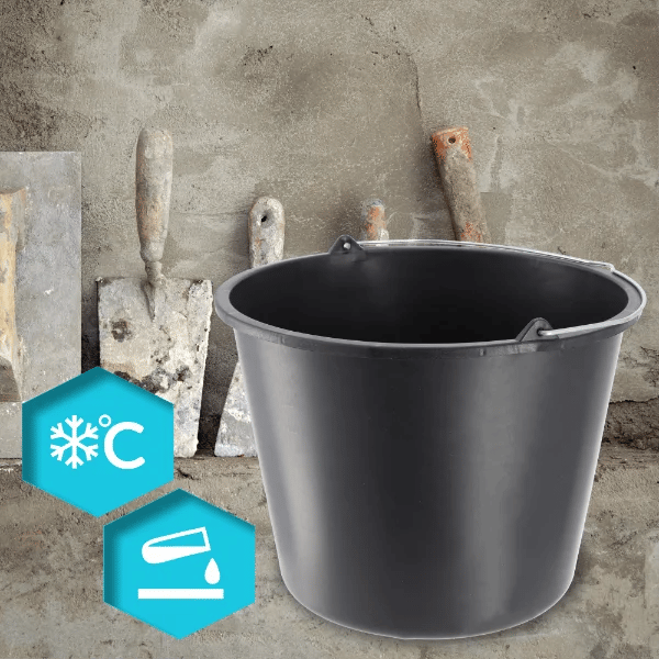 Plastspande - Byggespand 20 l - Sæt med 6 - Til Byggeri og Renovering - Robust Plast