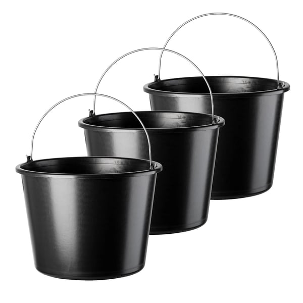 Plastspand - Byggespand - 16 l - 3 stk - Til byggeri - Økonomimodel