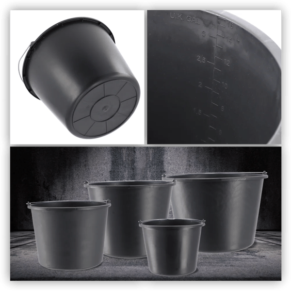 Plastspand - Byggespand - 16 l - 3 stk - Til byggeri - Økonomimodel