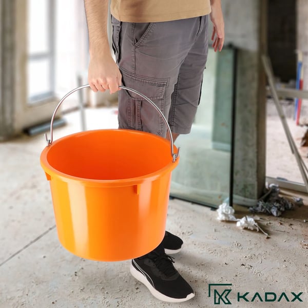 Byggespand - Murerspand - 20 l volumen - 40 kg bæreevne - 2-pak - Orange