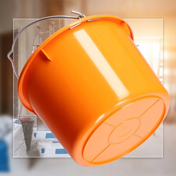 Byggespand - Murerspand - 20 l volumen - 40 kg bæreevne - 2-pak - Orange