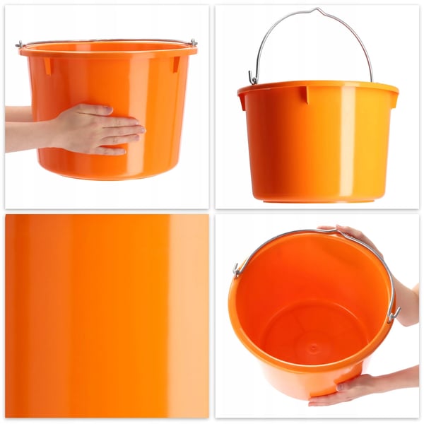 Byggespand - Murerspand - 20 l volumen - 40 kg bæreevne - 2-pak - Orange