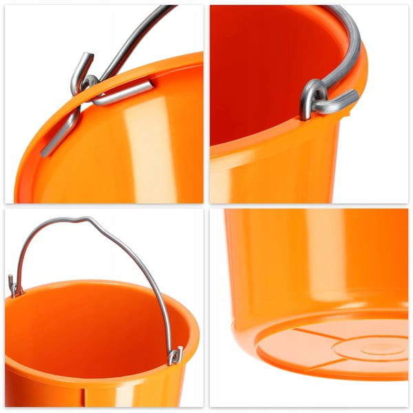 Byggespand - Murerspand - 20 l volumen - 40 kg bæreevne - 2-pak - Orange
