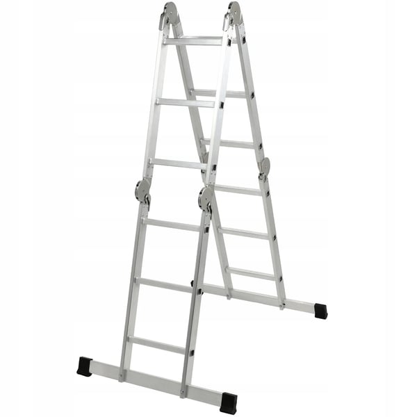 Aluminiumsstige - Multifunktionsstige leddelt 4x3 - Sammenklappelig - Arbejdsplatform - Max 150 kg