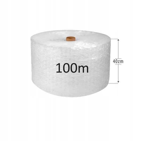 Bubbelplast - Rulle - Bredd 40 cm - Längd 100 m - Stötdämpande Förpackning - Transparent