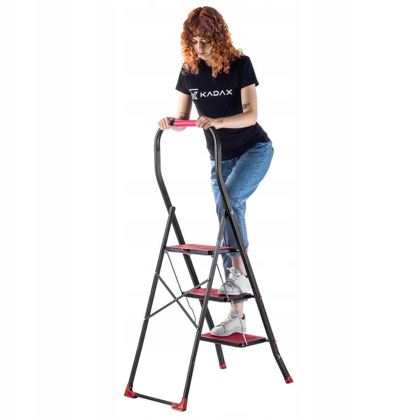 Trappestige - Foldbar Stige til Hjemmet - 3 Trin - Stål - Maks 150 kg - Pladsbesparende