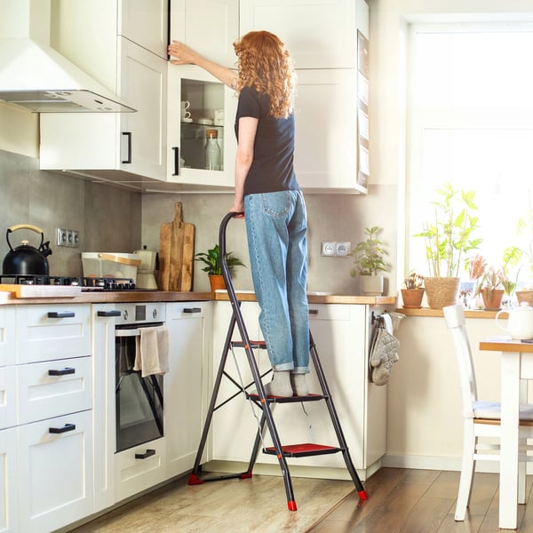 Trappestige - Foldbar Stige til Hjemmet - 3 Trin - Stål - Maks 150 kg - Pladsbesparende