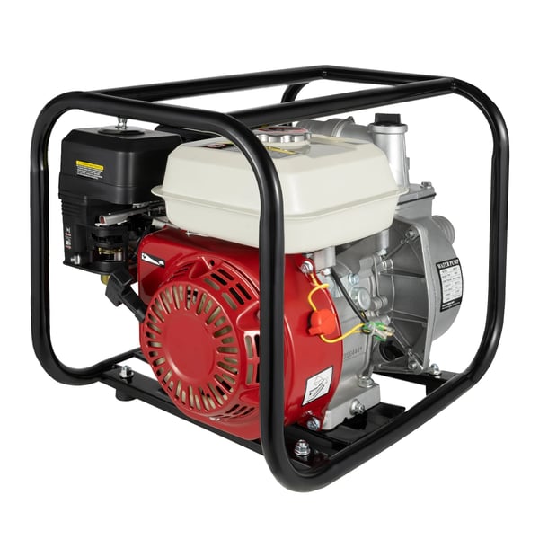 Vattenpump - Bensinmotorpump 4‑takt - Effekt 4,8 kW / 6,5 hk - Slagvolym 210 cm³ - Varvtal 3600 rpm - Bränsletank 3,6 L - Vikt 18,45 kg - Röd