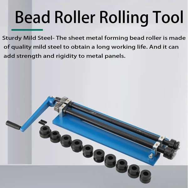 Perlevalse / Bead Roller til plade - Håndværktøj ZWJ-WWHWWH-008 - 45,7 cm kapacitet - Til pladeforstærkning - Manuel rullemaskine