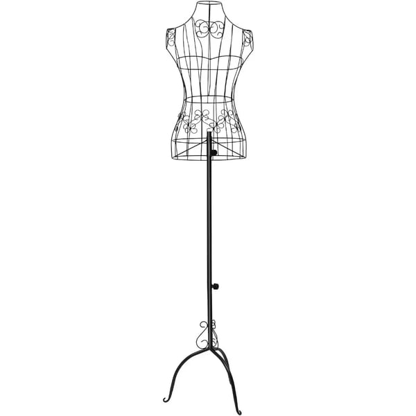 Metal skrædderbuste, vintage dame-mannequin til tøjbutikker & skrædderi/messestande, højdejusterbar 140–160 cm