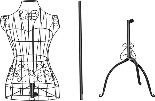 Metal skrædderbuste, vintage dame-mannequin til tøjbutikker & skrædderi/messestande, højdejusterbar 140–160 cm