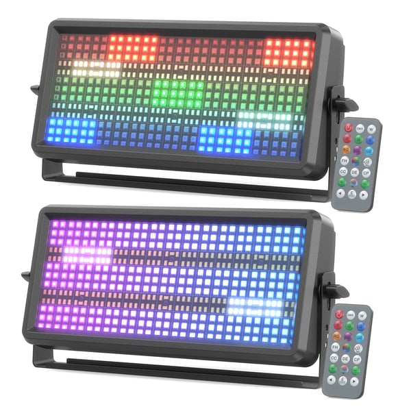 2-pack LED Wall Washer Strobe Ljusbar - Scenlampa - 120W RGBW 4-i-1 - DMX512/RDM 4/11/165 kanaler - 90–240V - EU-kontakt