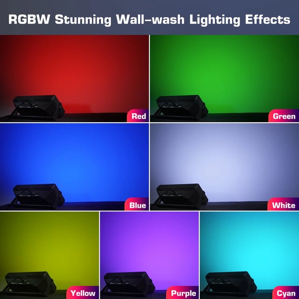 2 kpl LED Wall Washer Strobe Valopalkki - Skenevalo - 120W RGBW 4-in-1 - DMX512/RDM 4/11/165 kanavaa - 90–240V - EU-pistoke
