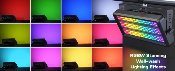 2 kpl LED Wall Washer Strobe Valopalkki - Skenevalo - 120W RGBW 4-in-1 - DMX512/RDM 4/11/165 kanavaa - 90–240V - EU-pistoke