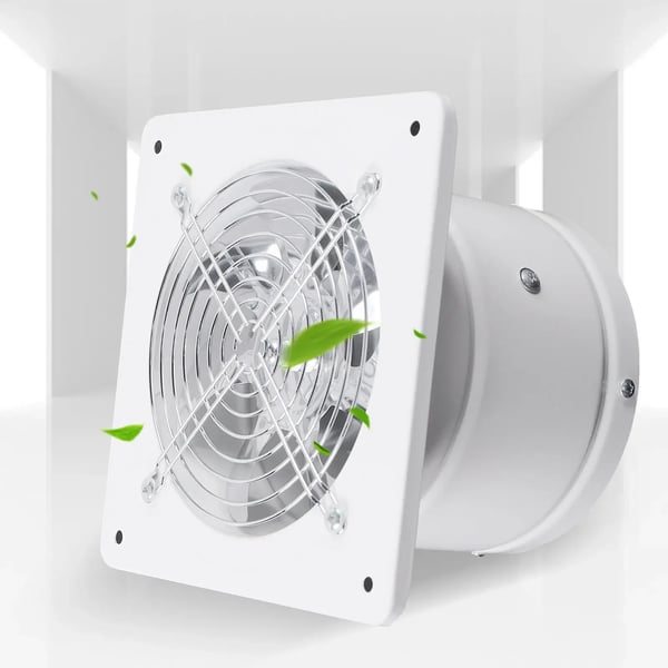 Badvifte - Vægmonteret udsugningsventilator Ø 150 mm - Støjsvag - Til køkken/badeværelse/WC - Hvid