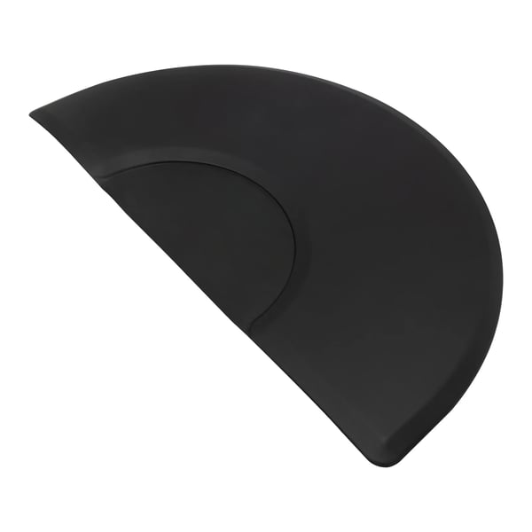 Frisør gulvmåtte - Stolmåtte til barberstol - Størrelse 91 x 152 cm - Til stolbase i salon - PU+PVC - Sort