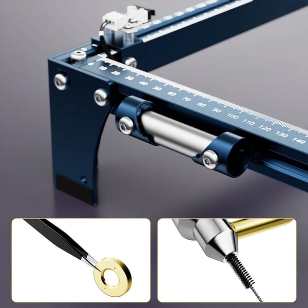 Lasergraverer og laserskærer - S30 Ultra 33W - 60×60 cm arbejdsområde - Fokus 0,08×0,10 mm - Automatisk air assist 30 L/min - EU-stik - Grøn
