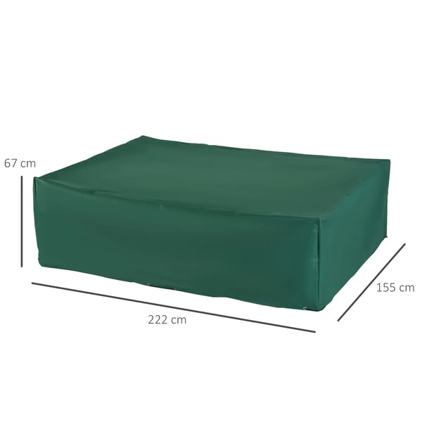 Trädgårdsmöbelskydd - Sofföverdrag - Vattentätt - Polyester - 222 x 155 x 67 cm - Grön