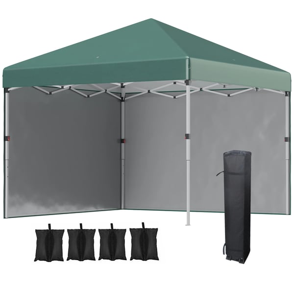 Partytält 3x3 m - Pop up paviljong - Justerbar höjd - Bärväska - Polyesterduk - Grön