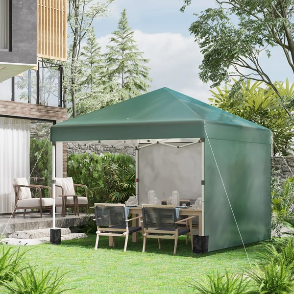 Partytält 3x3 m - Pop up paviljong - Justerbar höjd - Bärväska - Polyesterduk - Grön