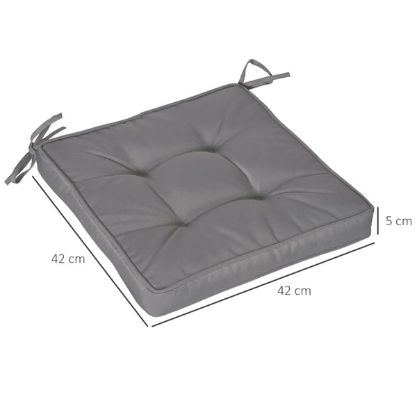Stolsdyneset - Sittkuddar för matstolar - 42 x 42 x 5 cm - 100% Polyester - Fiberfyllning - Mörkgrå