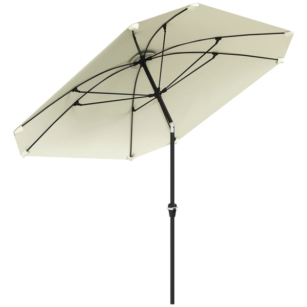 Terrassparasoll - Trädgårdsparasoll 233×233 cm - Fyrkantig - Justerbar Vinkel - För Utomhusbruk - Elfenbensvit