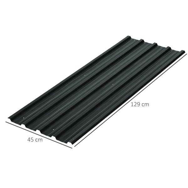 Takplåtar i galvaniserat stål - Takpaneler för förråd/redskapsbod - 129x45 cm - Set om 12 - Vattentät - Grå