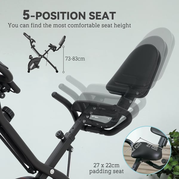 Motionscykel - För Hemmaträning - Justerbart Magnetmotstånd - Cardio & Ben - Utan Skärm - Svart