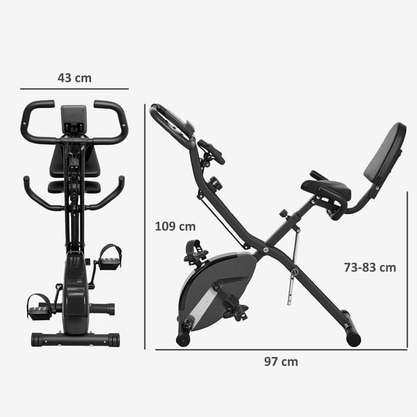 Motionscykel - För Hemmaträning - Justerbart Magnetmotstånd - Cardio & Ben - Utan Skärm - Svart