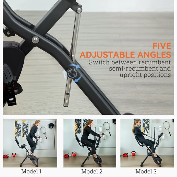 Motionscykel - För Hemmaträning - Justerbart Magnetmotstånd - Cardio & Ben - Utan Skärm - Svart