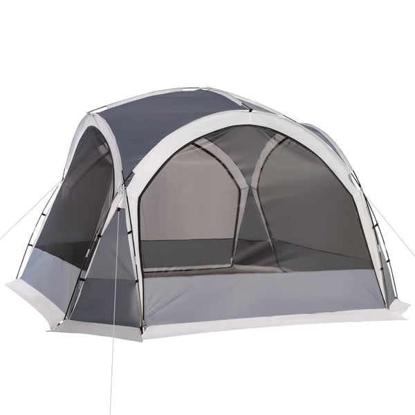 Familjetält - Campingtält - 350×350×230 cm - 5–8 personer - 1 sovrum - 201T polyester - Grå