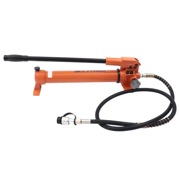 Hydraulisk handpumpsats - Manuell pump - 60–70 MPa - Oljetank 900 ml (700 ml) - Slang 180 cm - 3/8 snabbkoppling - Orange