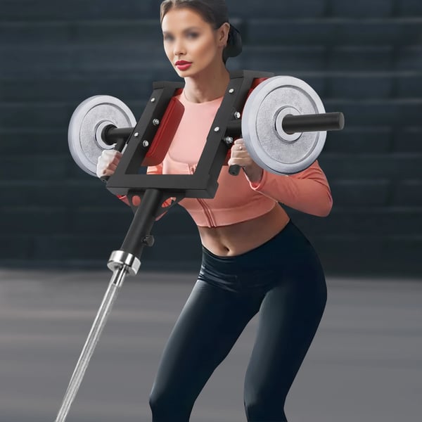 Landmine squat-håndtag - Linebacker-tilbehør - Rustbestandig - Ergonomiske greb - Ø51 mm olympisk pasform - Skulderpuder 60 mm - Sort
