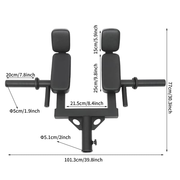Landmine squat-håndtag - Linebacker-tilbehør - Rustbestandig - Ergonomiske greb - Ø51 mm olympisk pasform - Skulderpuder 60 mm - Sort