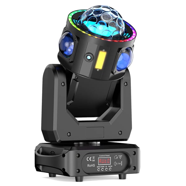 LED Moving Head - 120 W DMX lavavalo - DMX512/RDM - 19/25 kanavaa - RGBW LED + RGB-laser - Strobo - 90–240 V - Lämmin valo