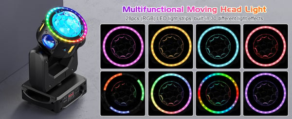 LED Moving Head - 120 W DMX lavavalo - DMX512/RDM - 19/25 kanavaa - RGBW LED + RGB-laser - Strobo - 90–240 V - Lämmin valo