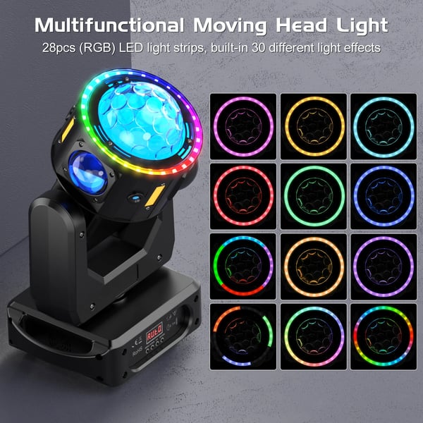 LED Moving Head - 120 W DMX lavavalo - DMX512/RDM - 19/25 kanavaa - RGBW LED + RGB-laser - Strobo - 90–240 V - Lämmin valo